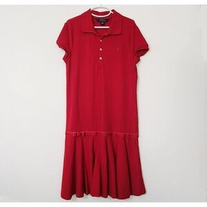 Polo RL Girl's - Size XL/16 - Red Polo dress